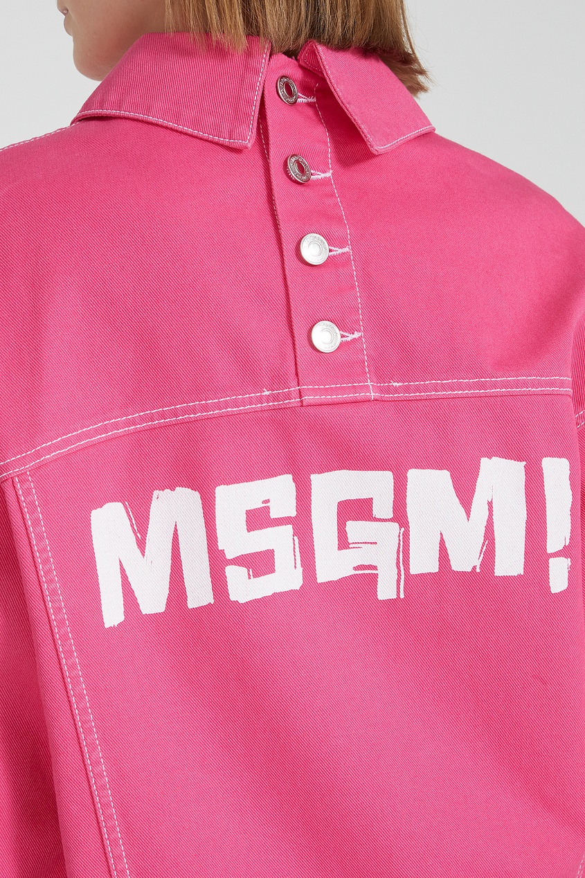 фото Розовая джинсовая куртка оверсайз Msgm