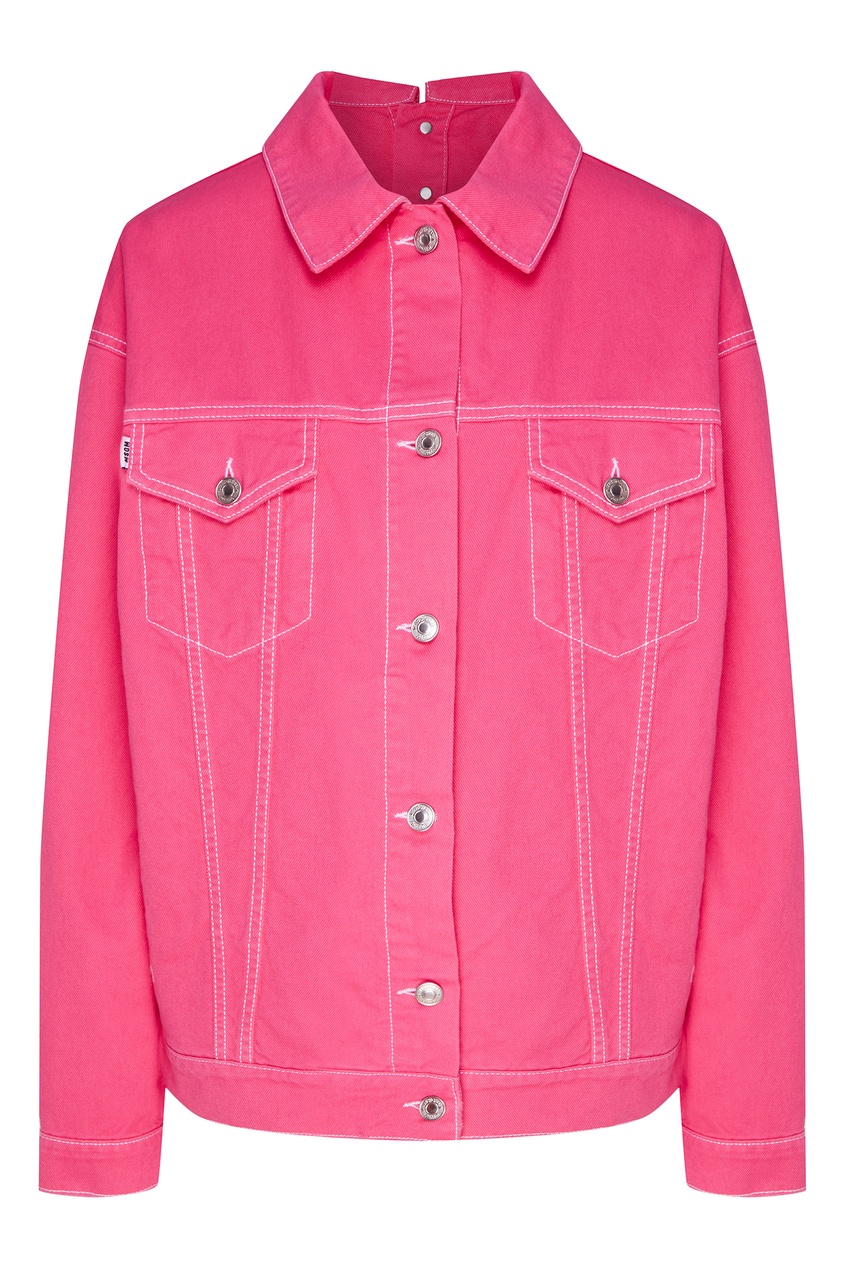 фото Розовая джинсовая куртка оверсайз msgm