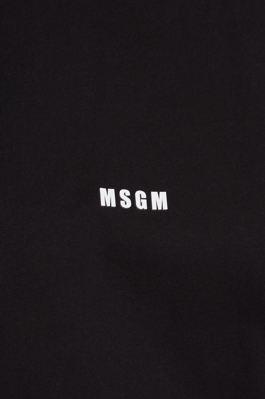 фото Черная футболка с маленьким логотипом msgm