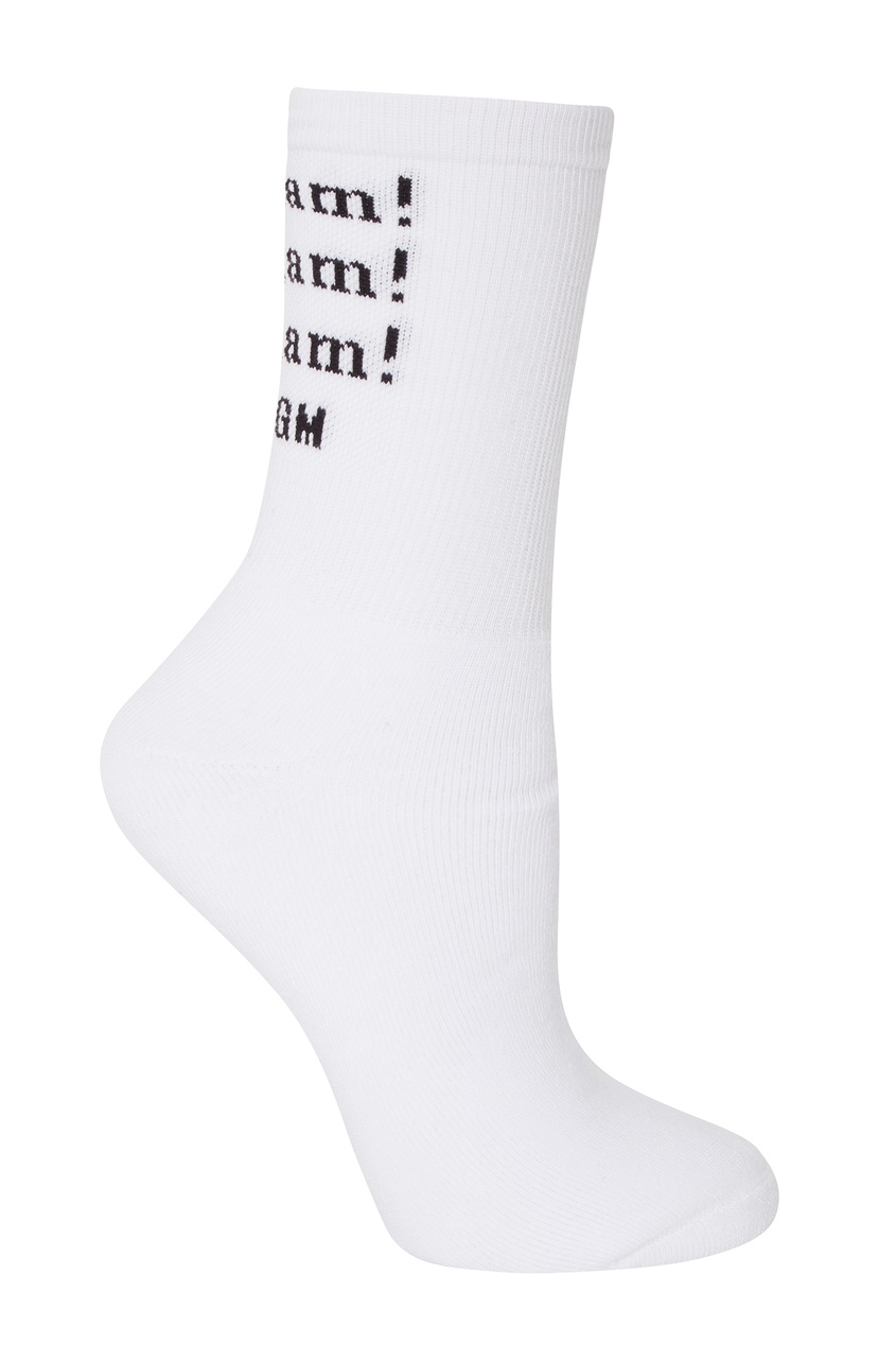 фото Белые носки с надписями msgm