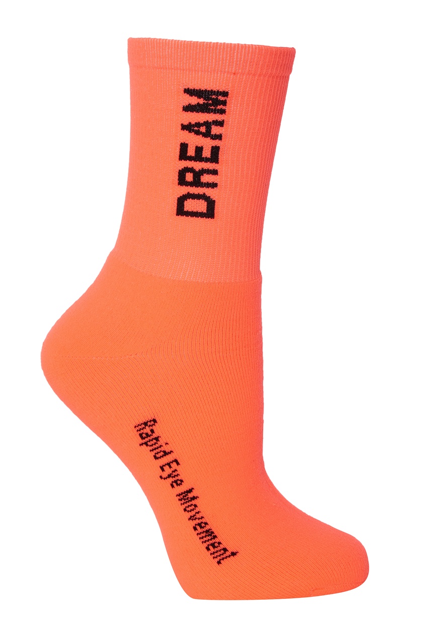 фото Оранжевые носки с надписями msgm