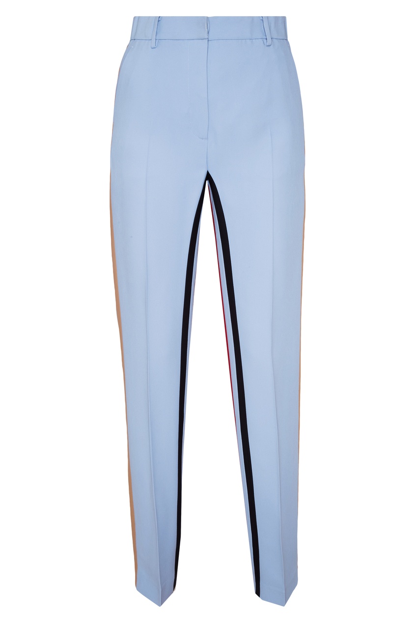 фото Голубые брюки с цветными лампасами no.21
