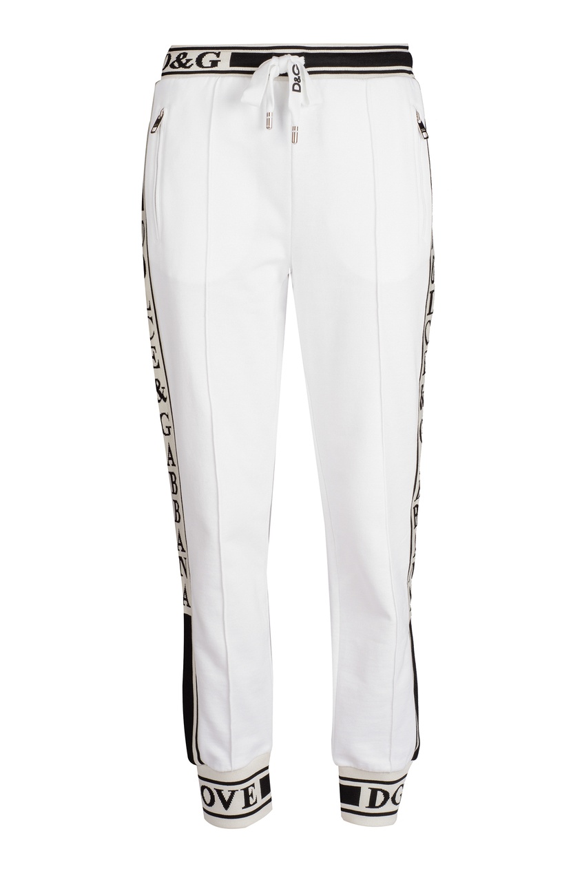 фото Белые спортивные брюки с логотипами dolce&gabbana