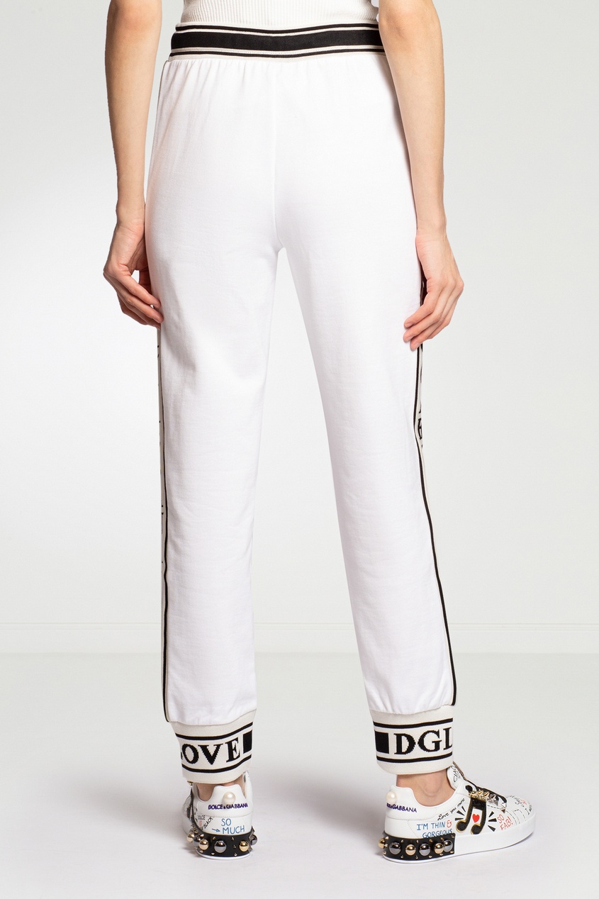 фото Белые спортивные брюки с логотипами dolce&gabbana