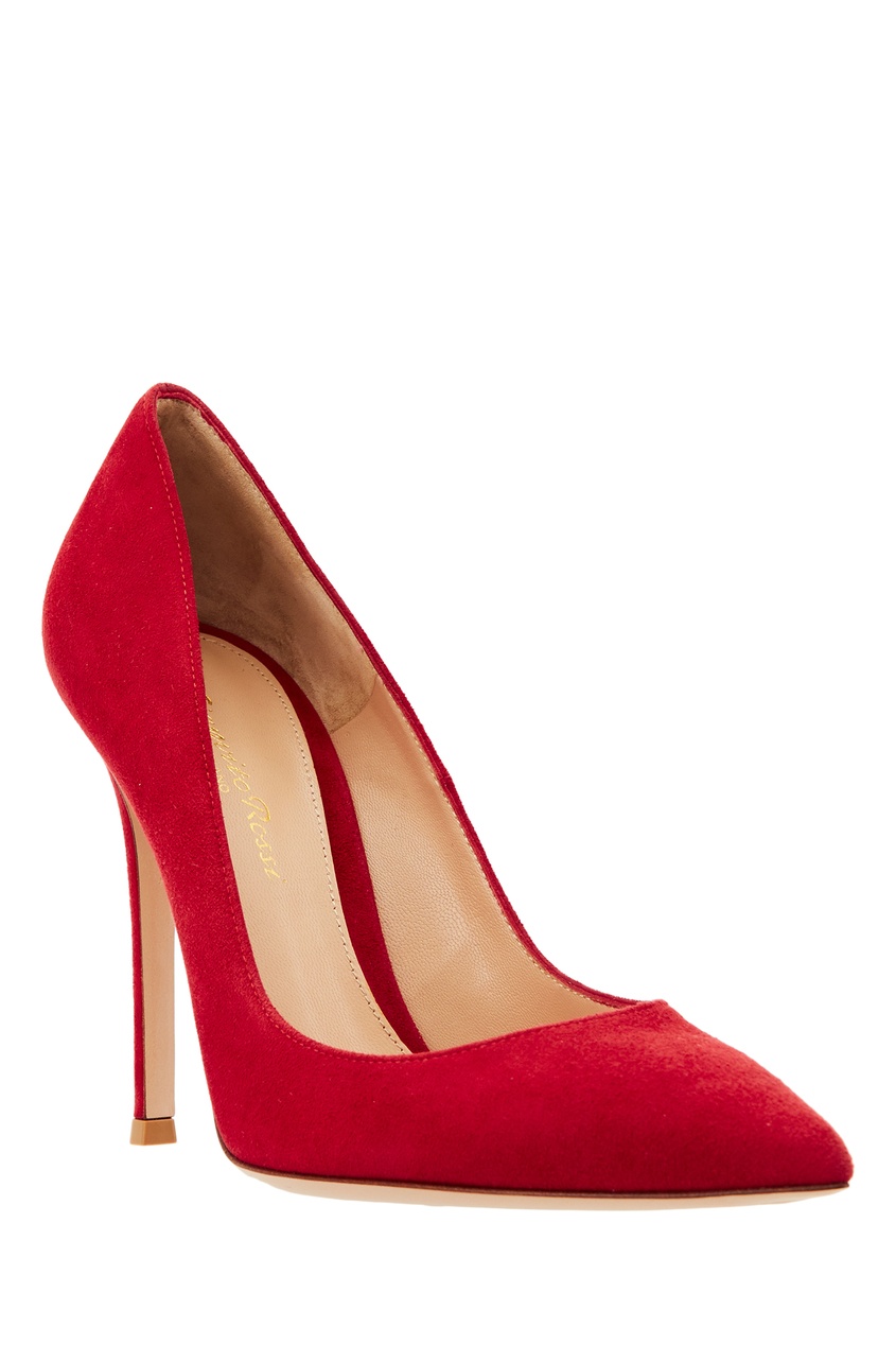 фото Красные замшевые туфли gianvito rossi