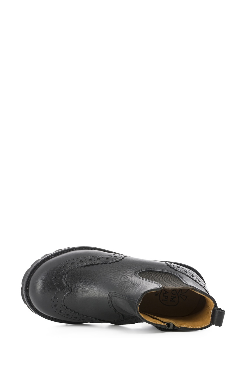 фото Кожаные черные ботинки с отделкой pom d'api