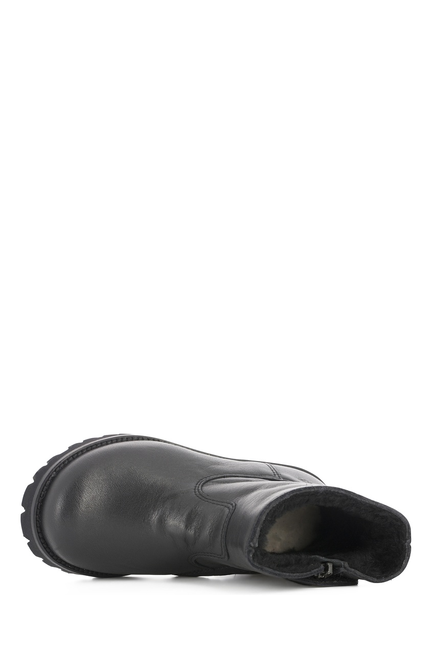 фото Черные ботинки с меховой подкладкой pom d'api