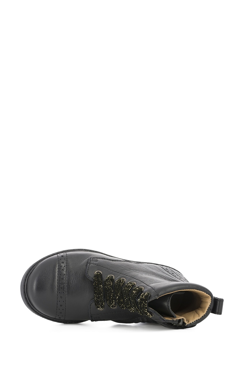 фото Черные кожаные ботинки с перфорацией pom d'api