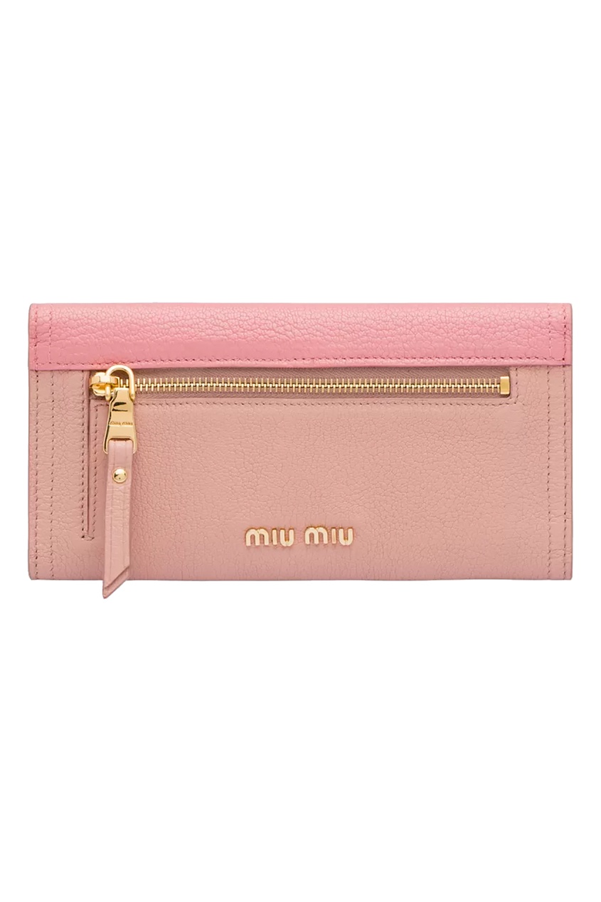 фото Розовый кожаный кошелек madras miu miu