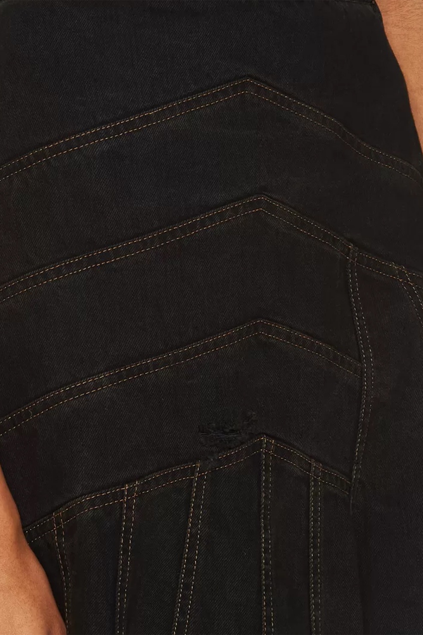 фото Темно-серая юбка с асимметричной строчкой miu miu