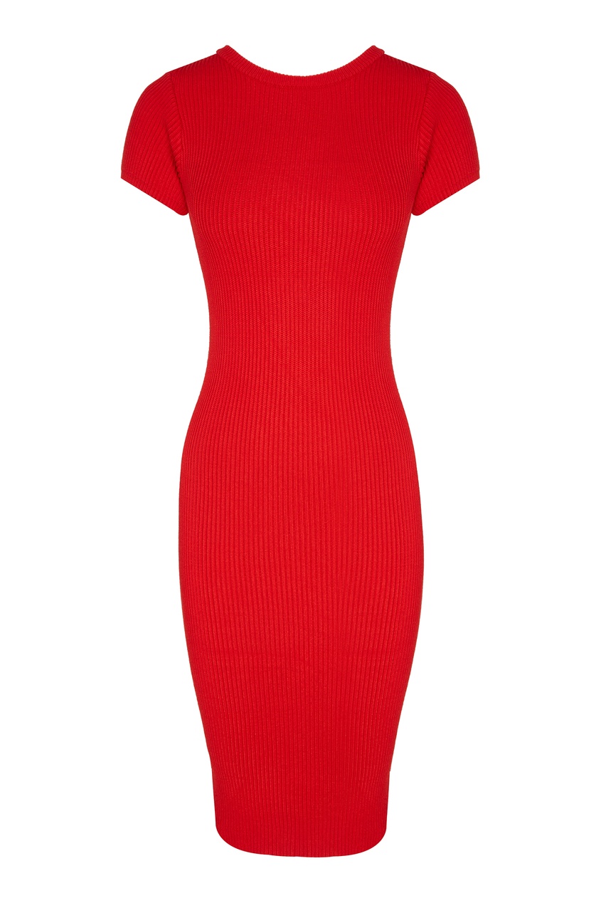 фото Красное вязаное платье maison kaleidoscope