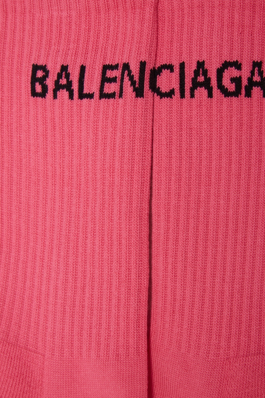 фото Розовые носки с черным логотипом balenciaga