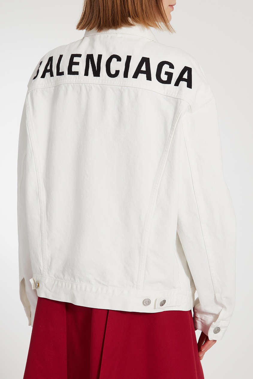 фото Белая джинсовая куртка balenciaga