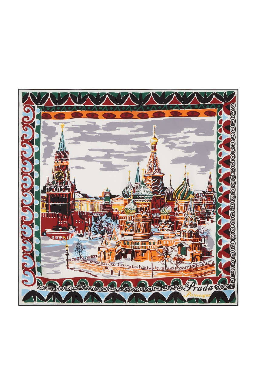 фото Шелковый платок «живописная москва» Prada