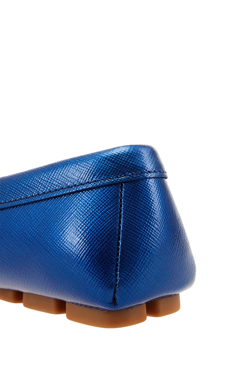 фото Синие кожаные мокасины Prada
