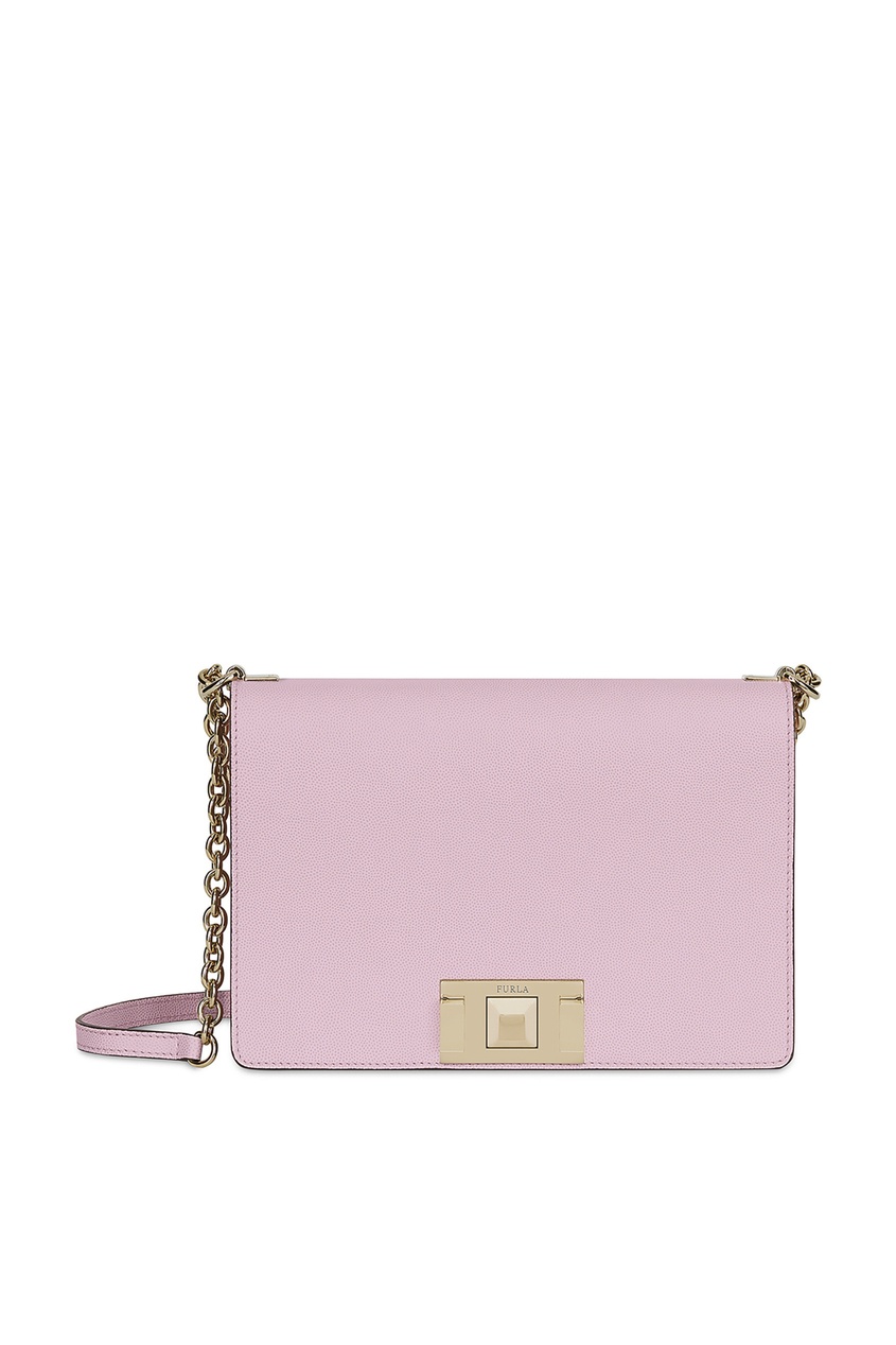 фото Розовая кожаная сумка Mimi Furla