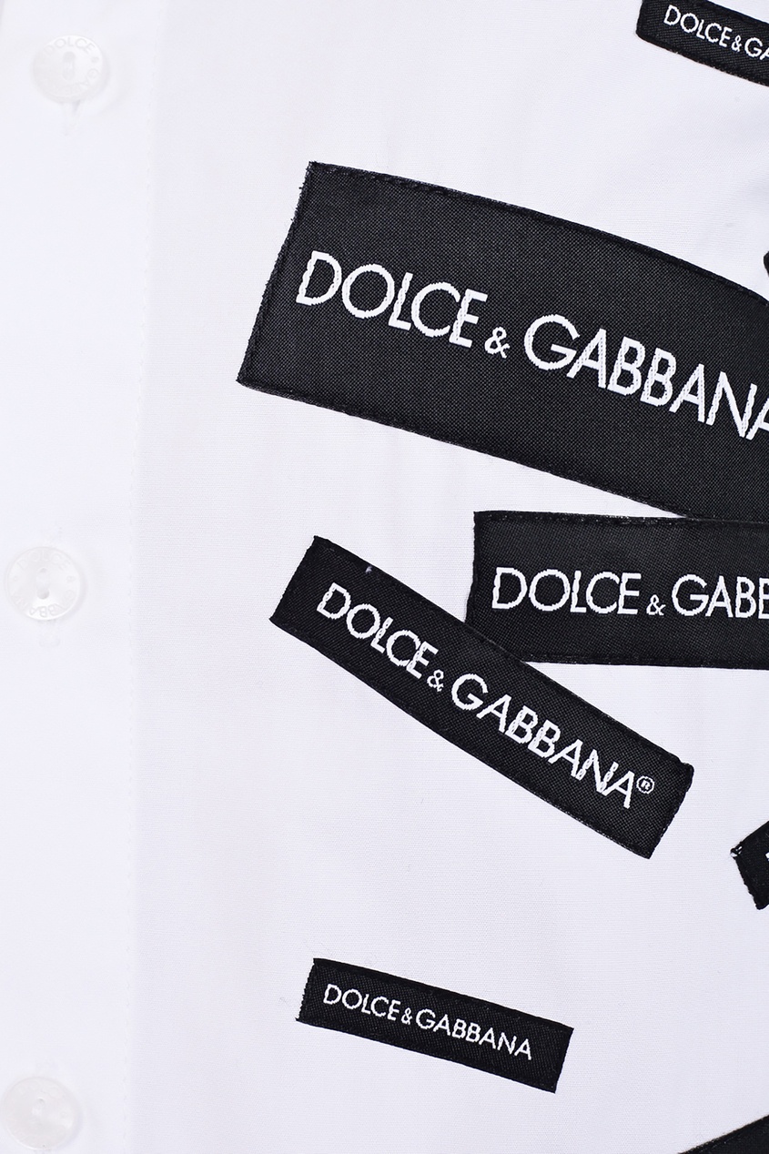 фото Рубашка с контрастными эмблемами dolce&gabbana