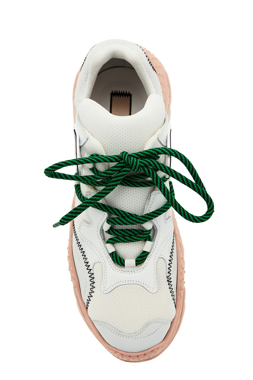 фото Розово-белые кроссовки billy с яркими шнурками no.21