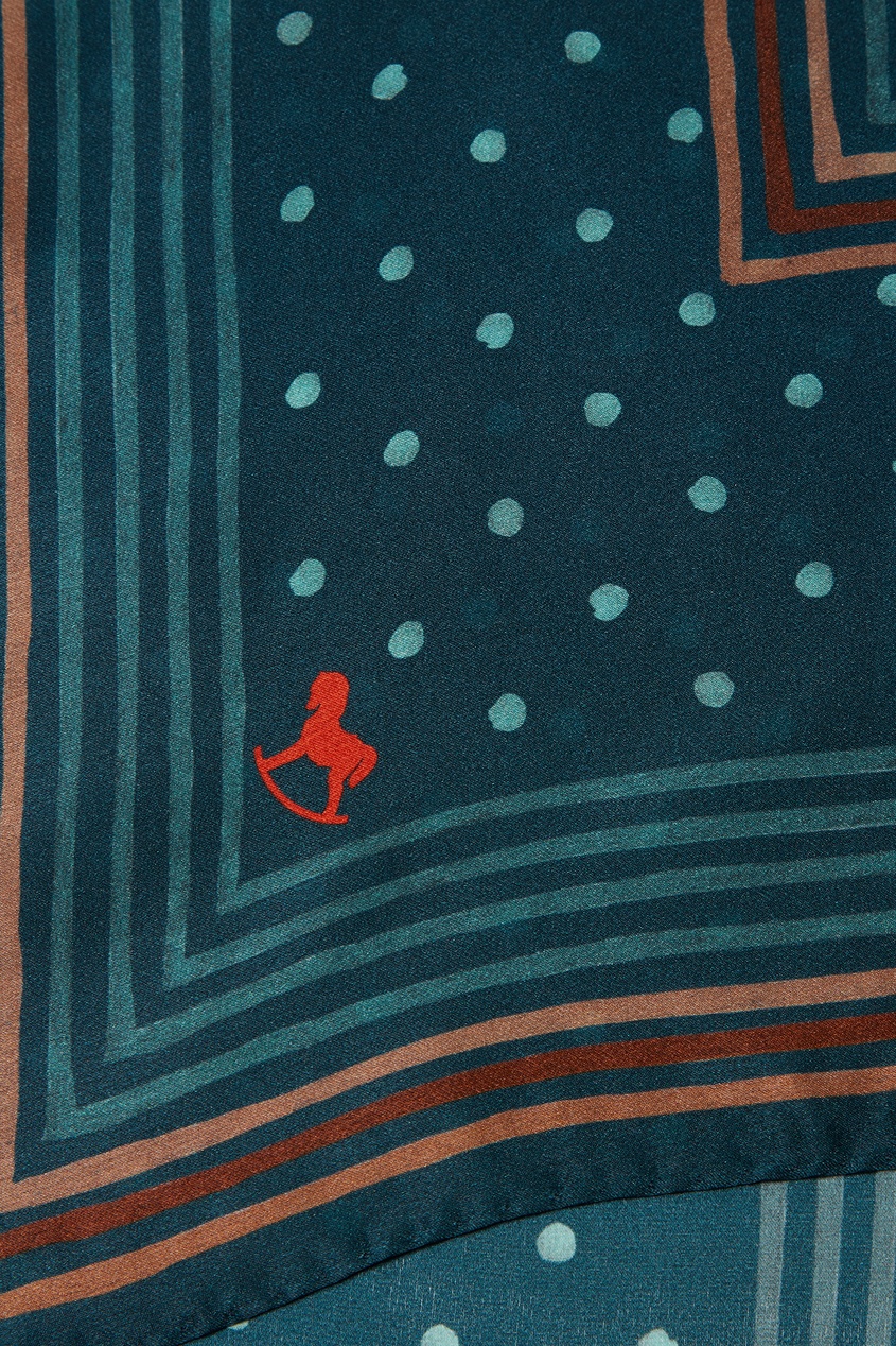 фото Бирюзовый платок из шелка ulyana sergeenko