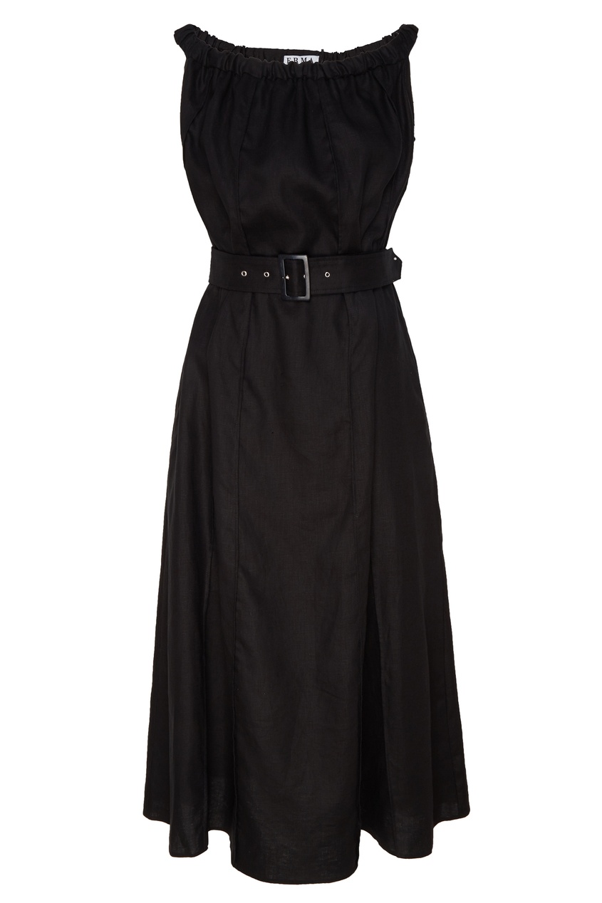 фото Черное платье с открытыми плечами Erma