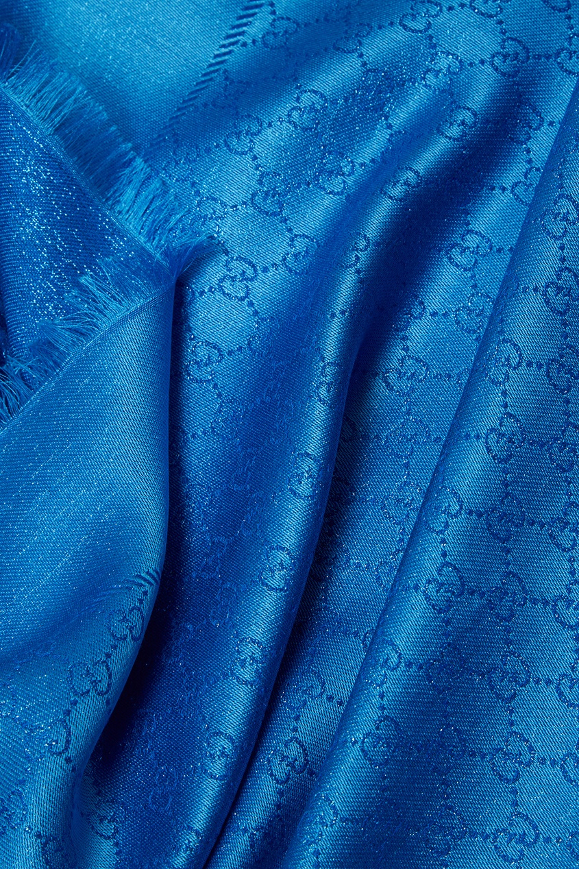 фото Синий платок с монограммами Gucci