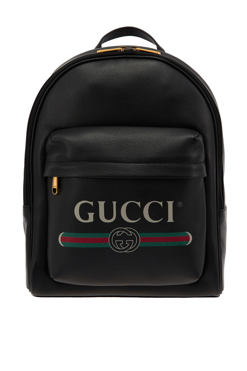 фото Черный рюкзак с винтажным логотипом gucci