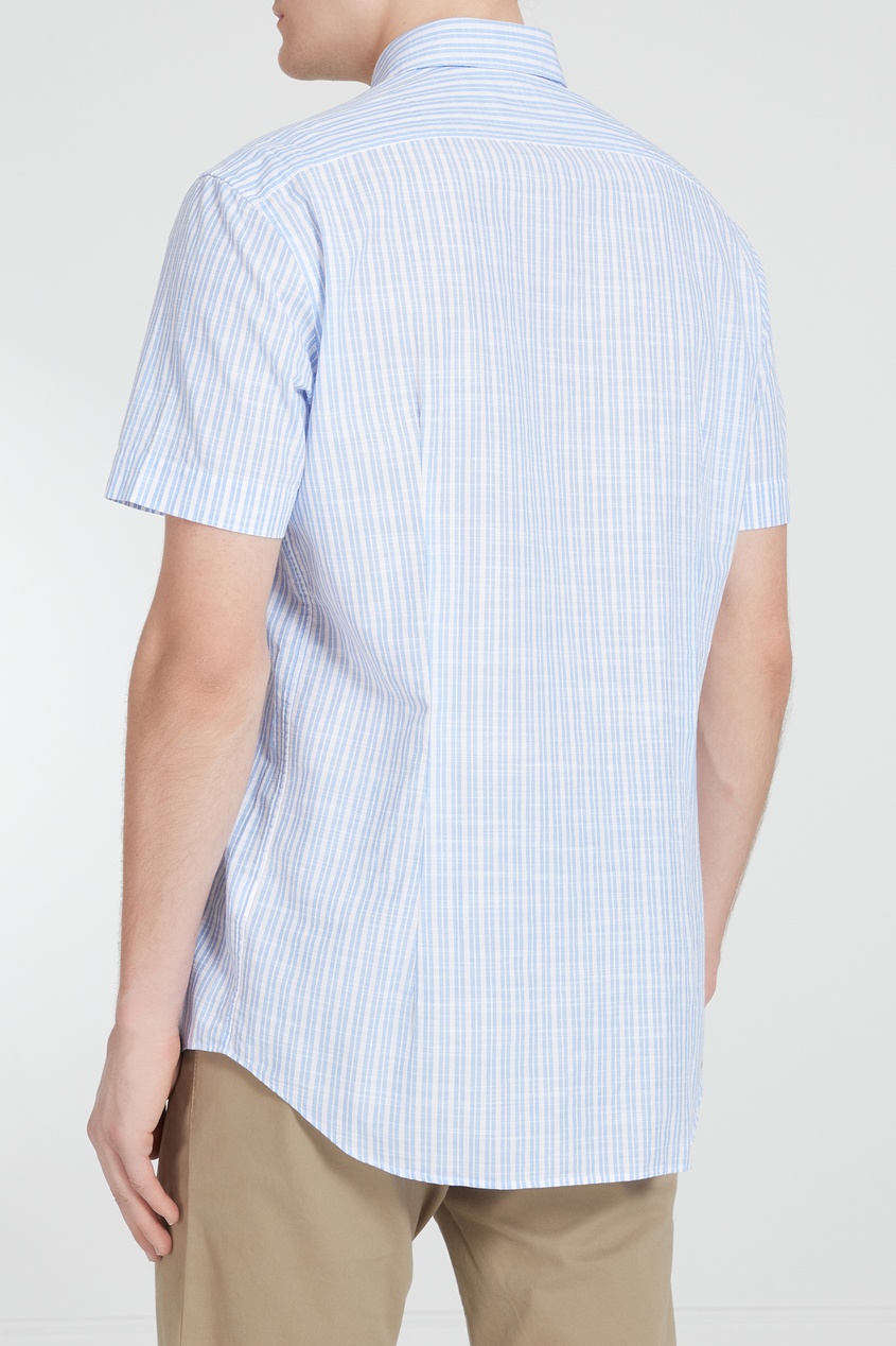 фото Рубашка в бело-голубую полоску van laack