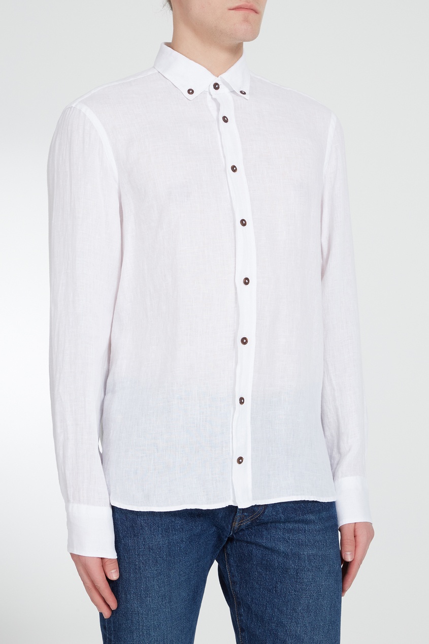 фото Белая рубашка с контрастными пуговицами van laack