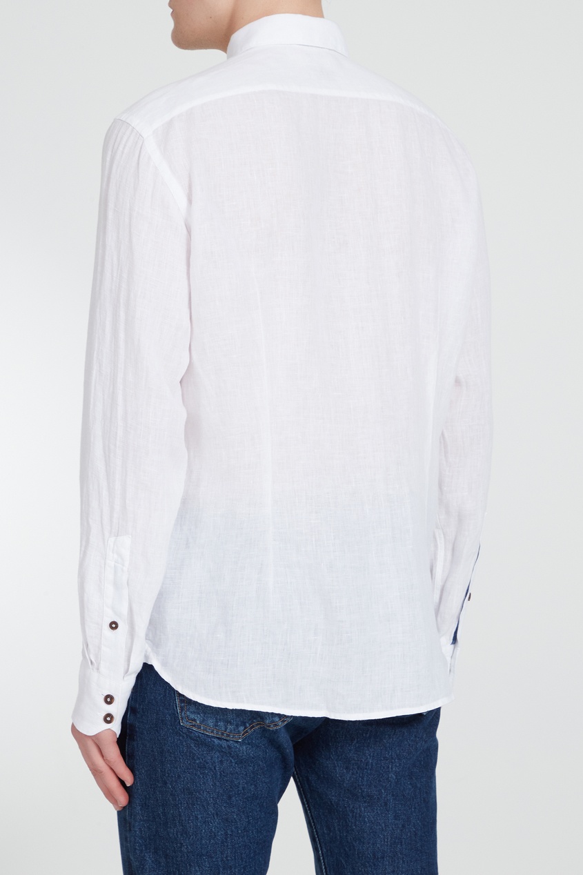 фото Белая рубашка с контрастными пуговицами van laack