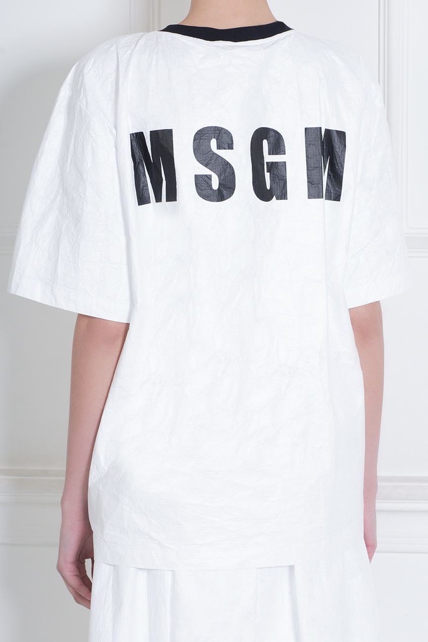 фото Топ с контрастной окантовкой ворота msgm