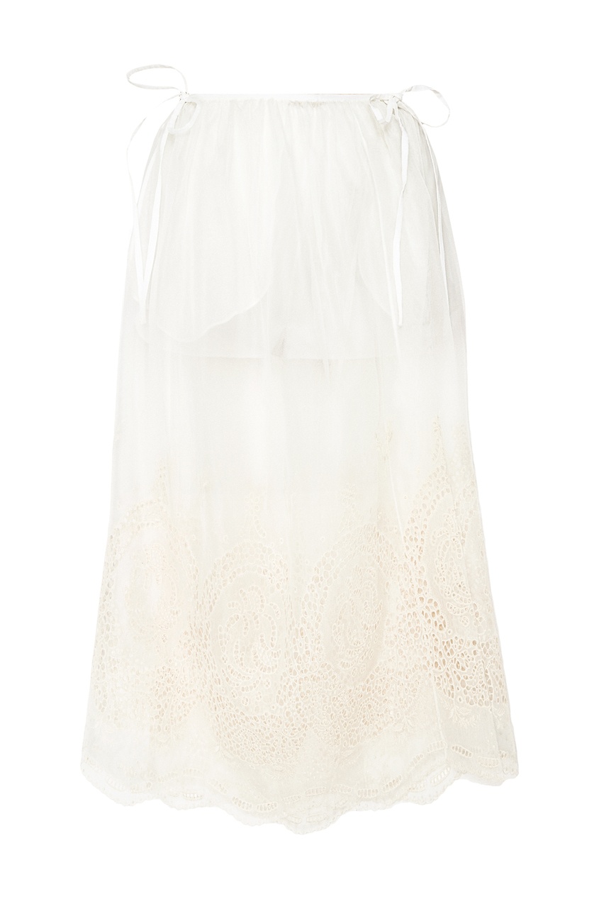 фото Белая юбка с ажурной отделкой stella mccartney