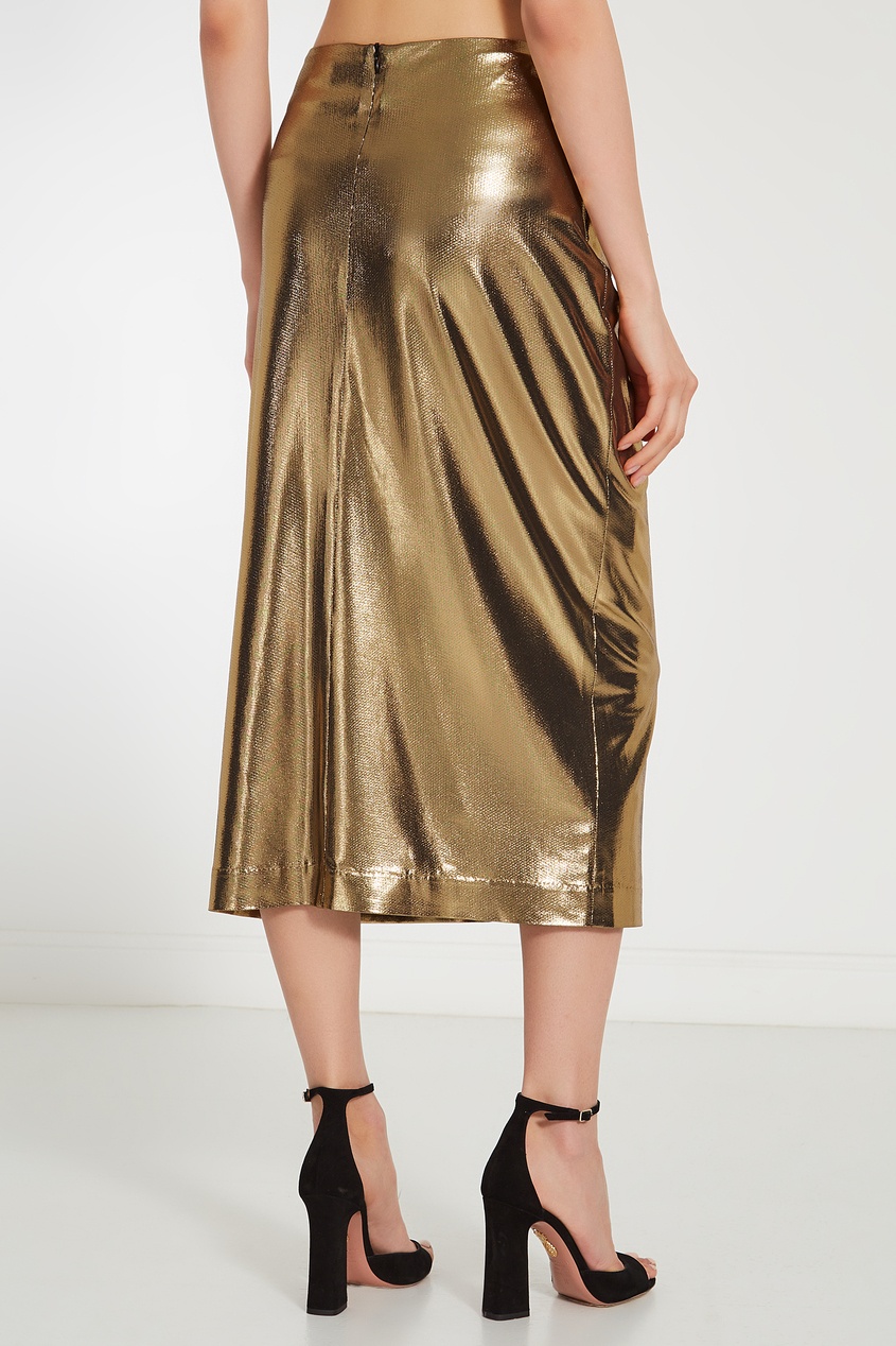 фото Золотистая юбка с драпировками Laroom