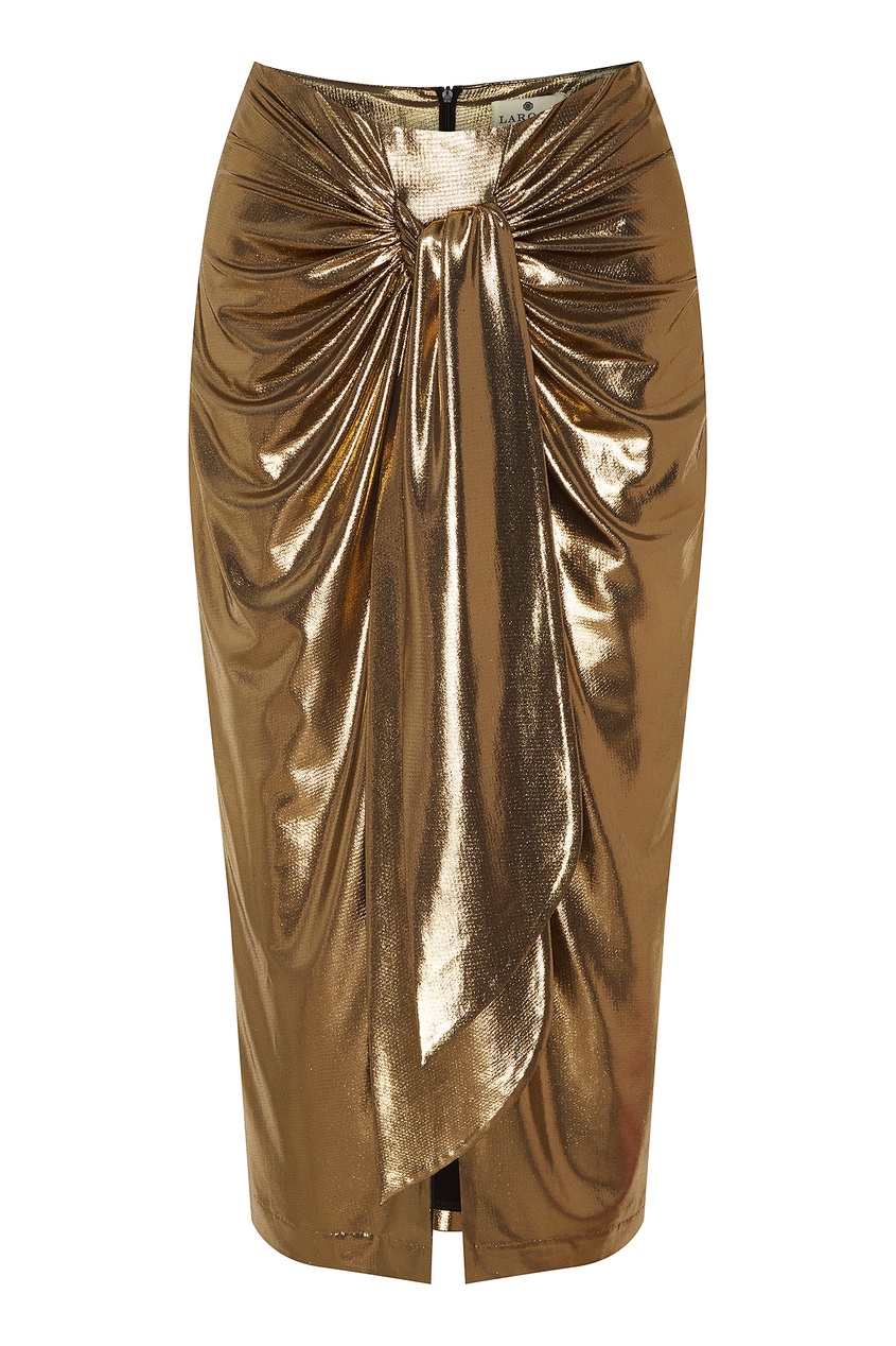 фото Золотистая юбка с драпировками laroom