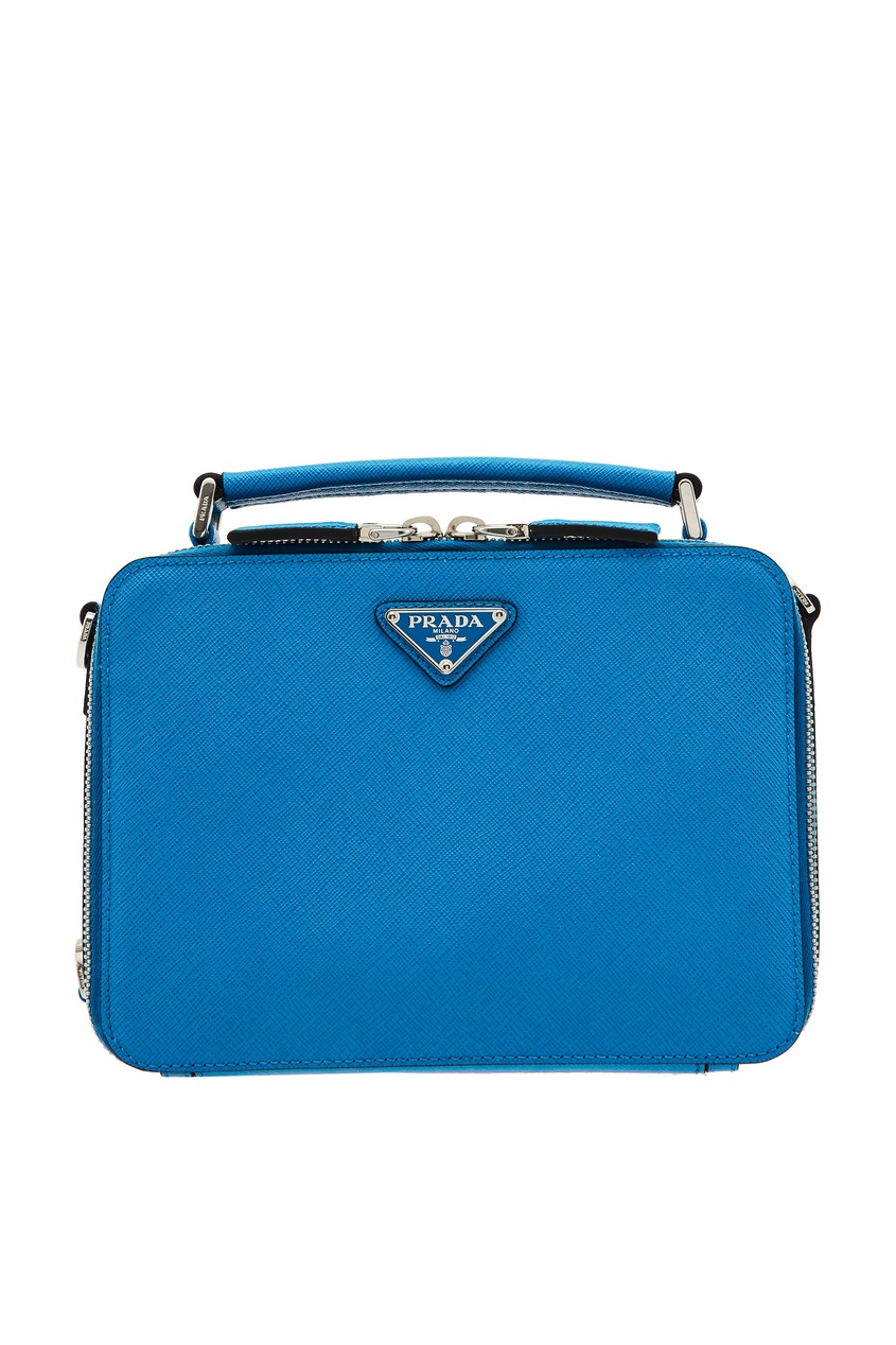 фото Компактная голубая сумка Brique Prada