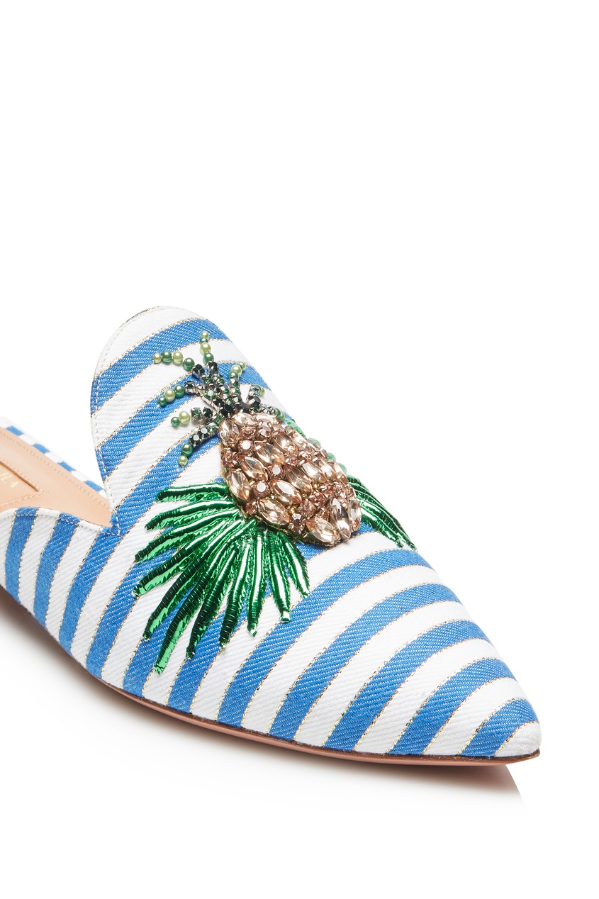 фото Мюли Pineapple в полоску Aquazzura