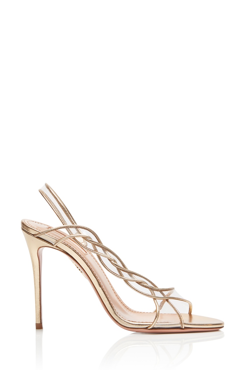 фото Золотистые босоножки swing 105 aquazzura