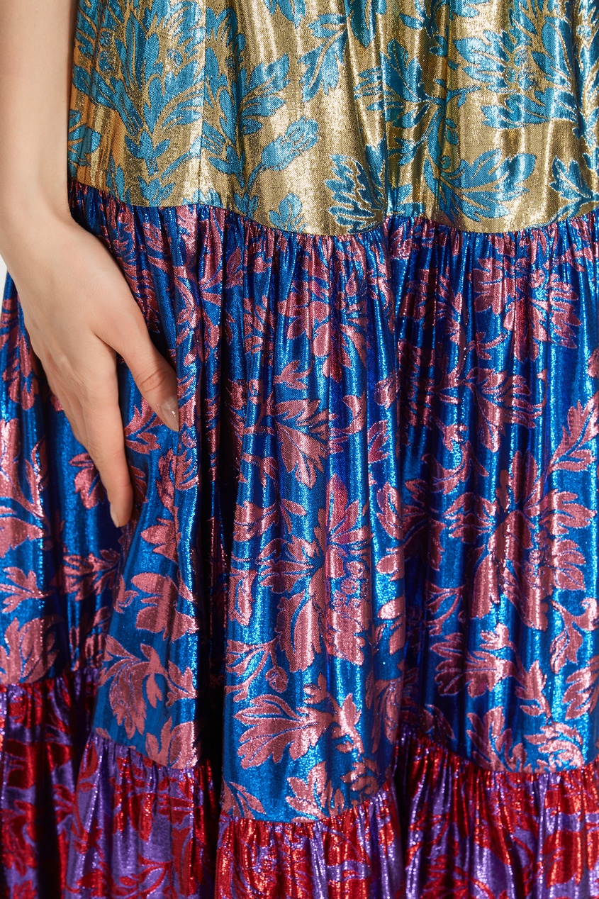 фото Ярусная юбка с цветочным мотивом Gucci