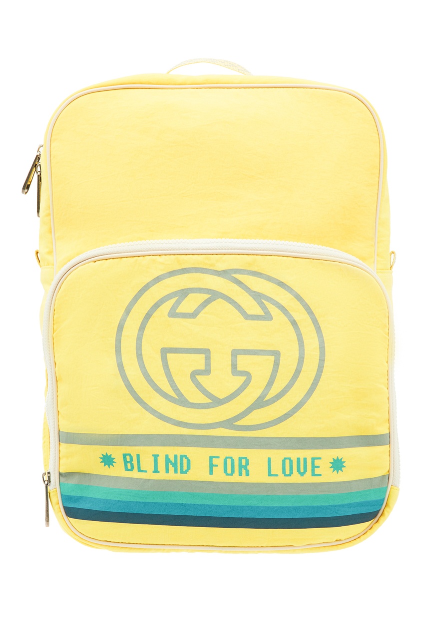 фото Желтый рюкзак с принтом Gucci man
