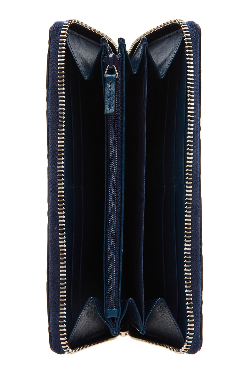 фото Синий кожаный кошелек с отделкой Gucci man
