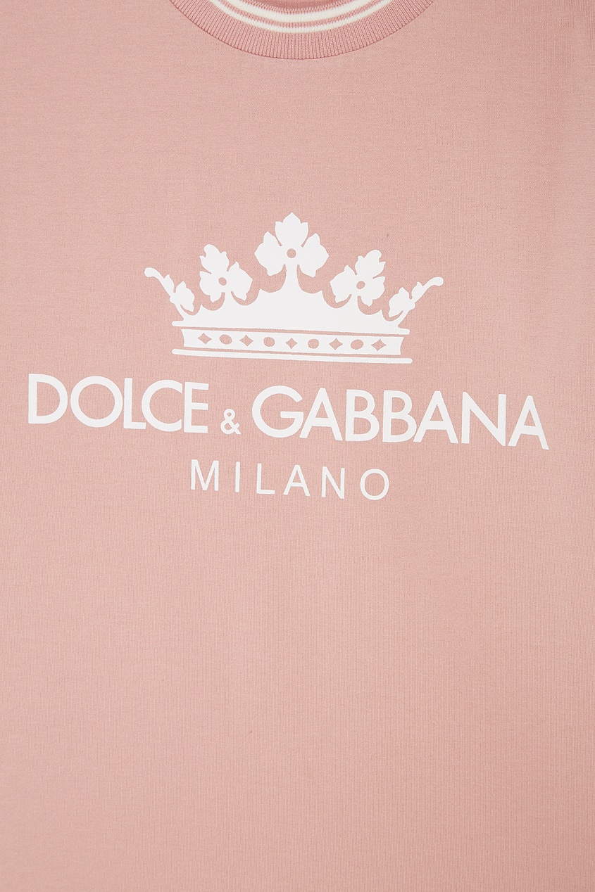 фото Розовая футболка с логотипом dolce&gabbana