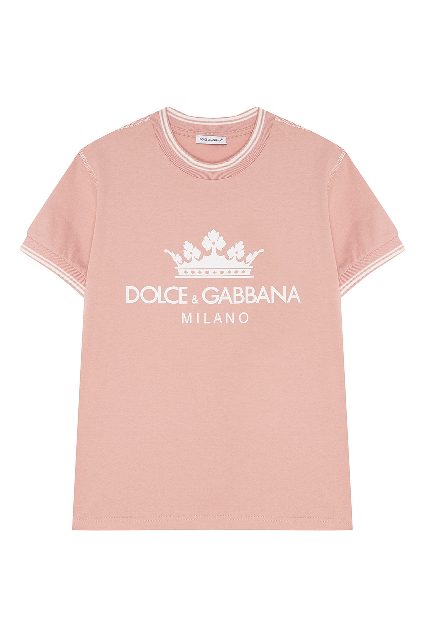 фото Розовая футболка с логотипом dolce&gabbana