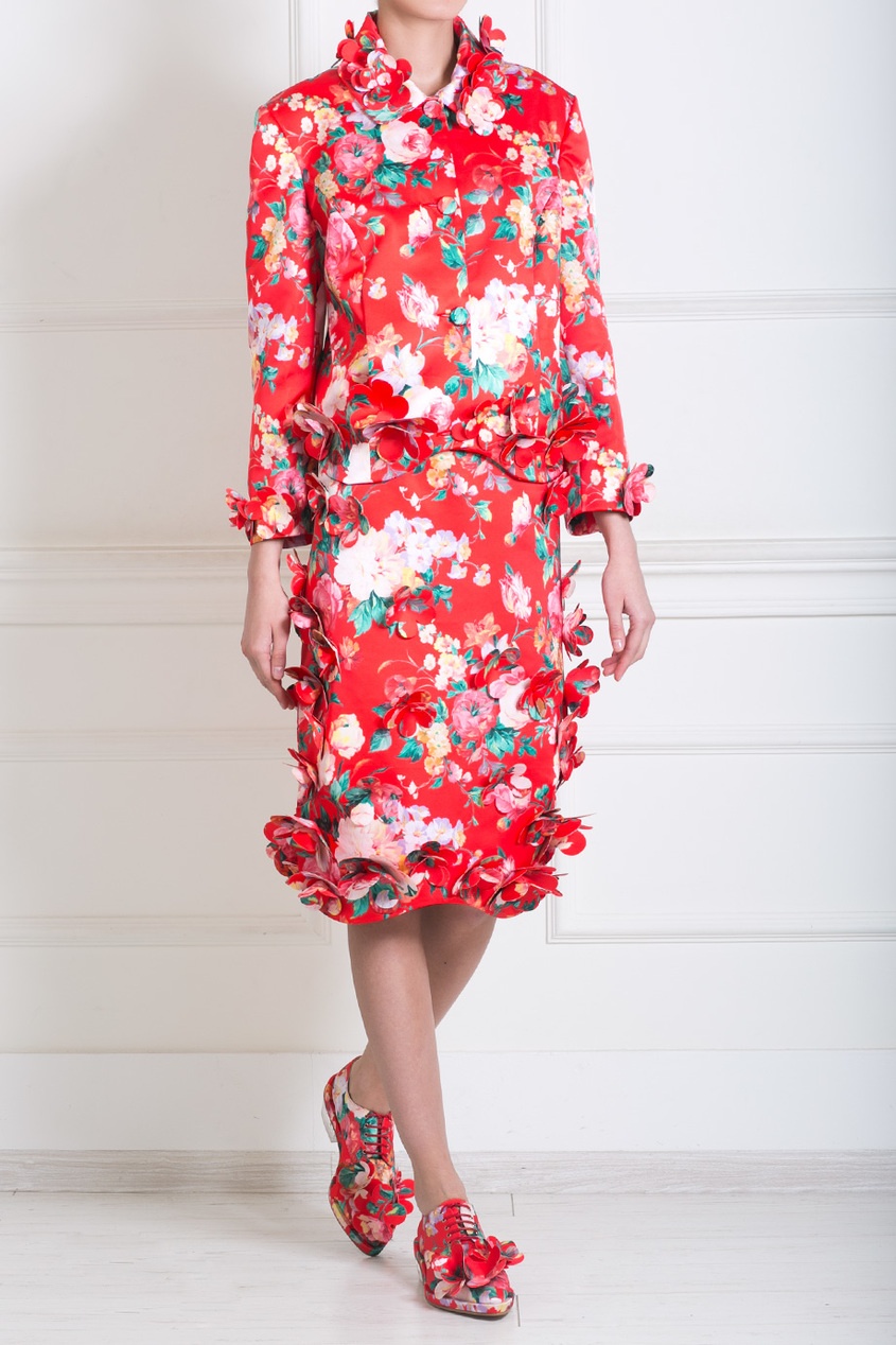 фото Прямая юбка с цветочным принтом Simone rocha
