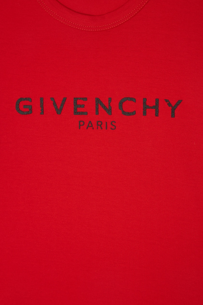 фото Красная хлопковая футболка с логотипом givenchy