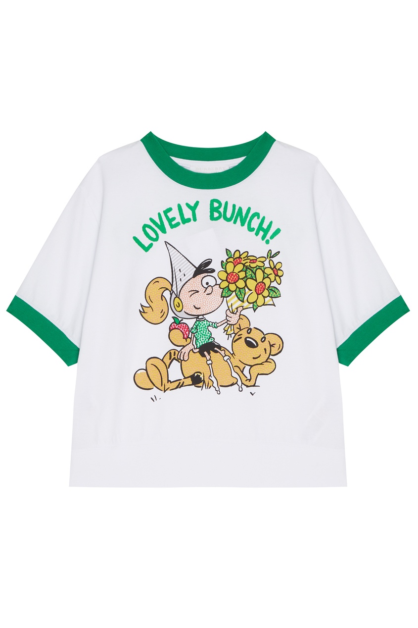 фото Хлопковая футболка с ярким принтом burberry kids