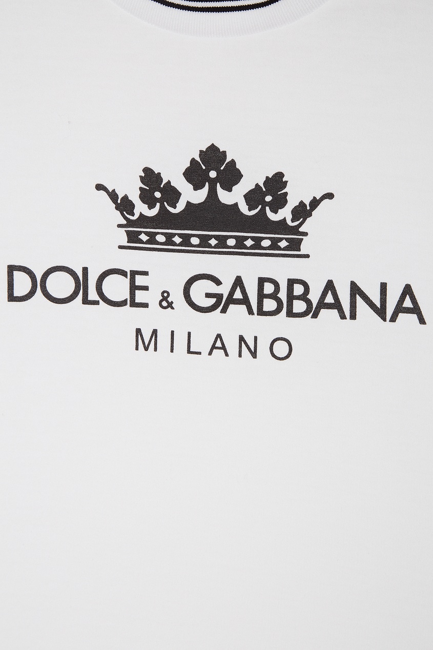 фото Белая футболка с контрастной отделкой dolce&gabbana