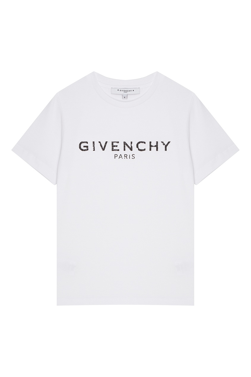 фото Белая хлопковая футболка с логотипом givenchy