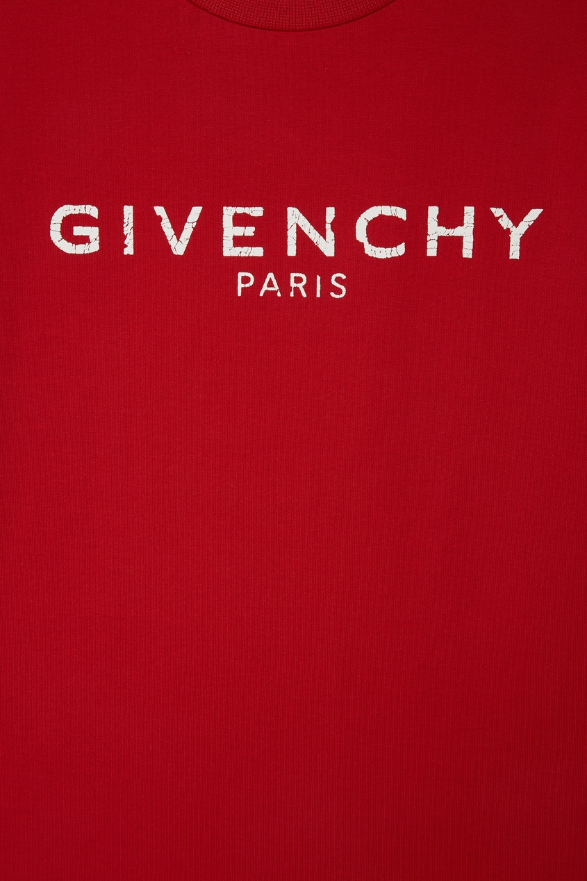 фото Красная хлопковая футболка с логотипом givenchy