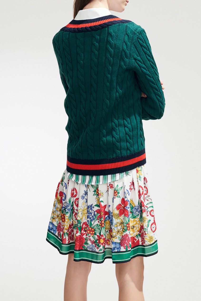 фото Зеленый пуловер с отделкой Claudie pierlot