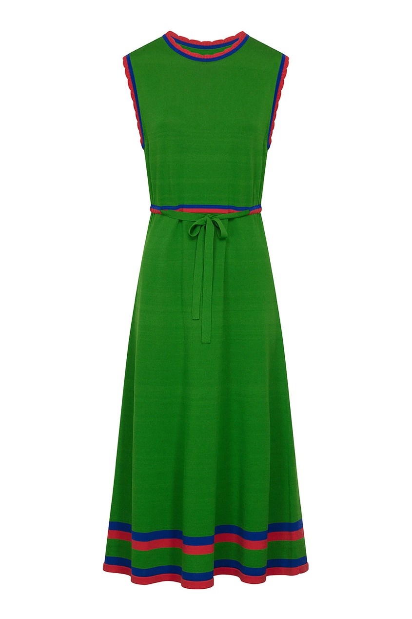 фото Зеленое платье с отделкой Claudie pierlot