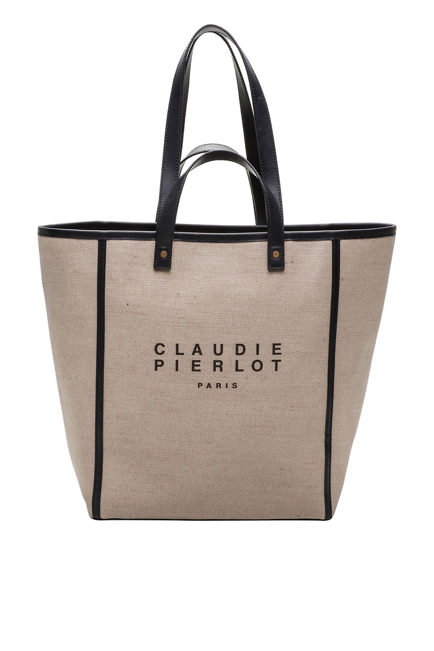 фото Бежевая сумка с логотипом claudie pierlot
